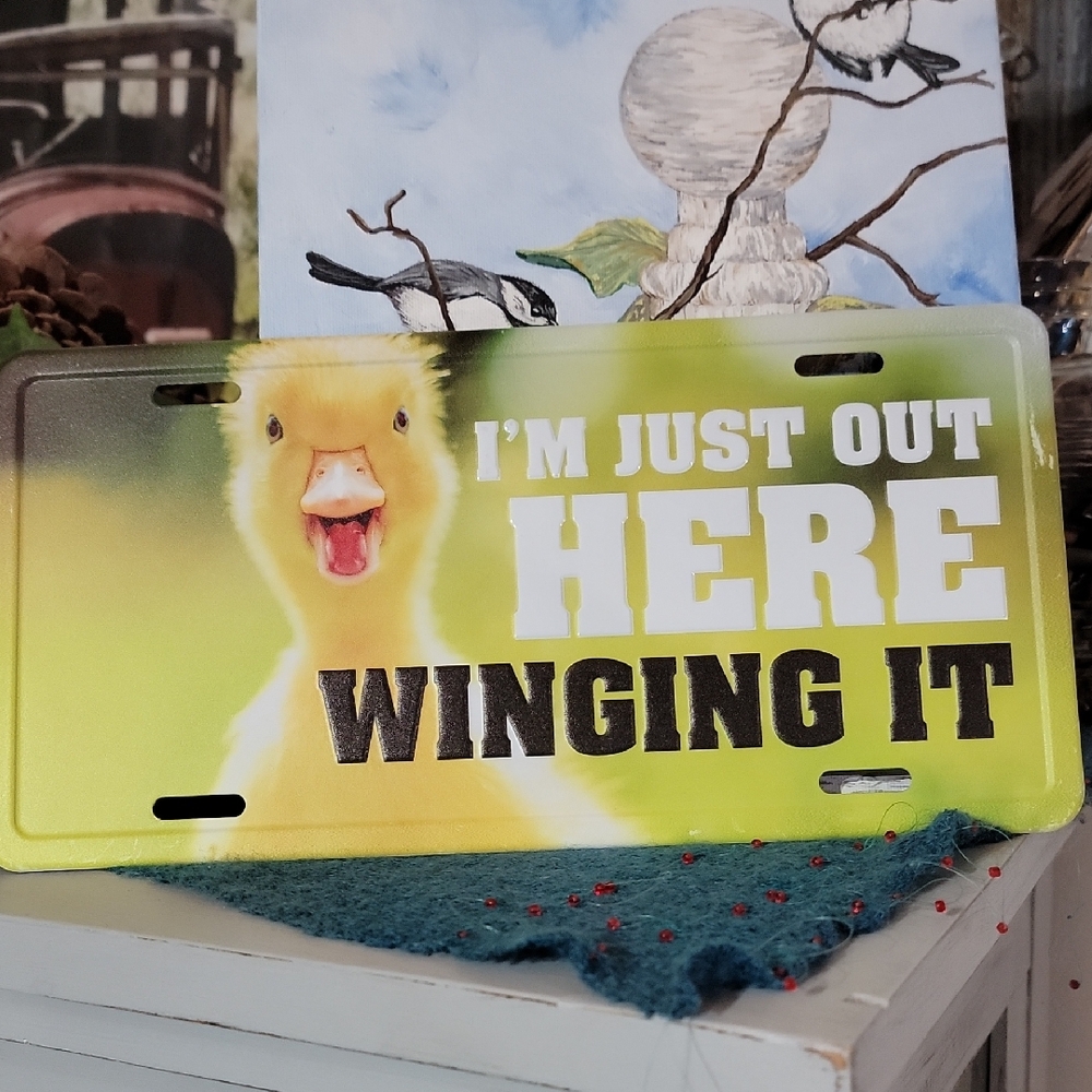 Duck License Plate with Fun Quote